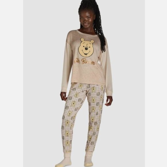 NEW Choose Size WINNIE THE POOH Stretchy 3 Pc Comfy Pajama Lounge Set JOYSPUN - Picture 1 of 4